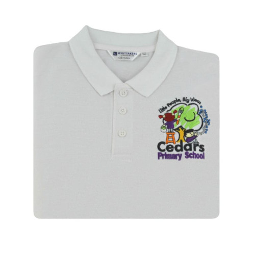 Cedars White Poloshirt